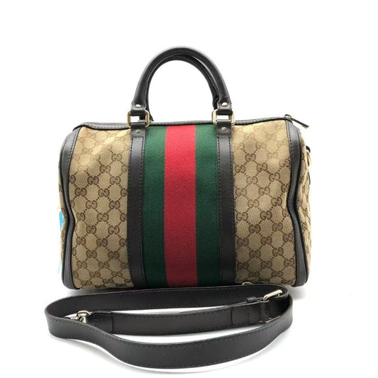 Gucci Beige GG Supreme Canvas Two-Way Boston Bag CC0188