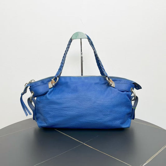 Gucci Blue Braided Tote Bag
