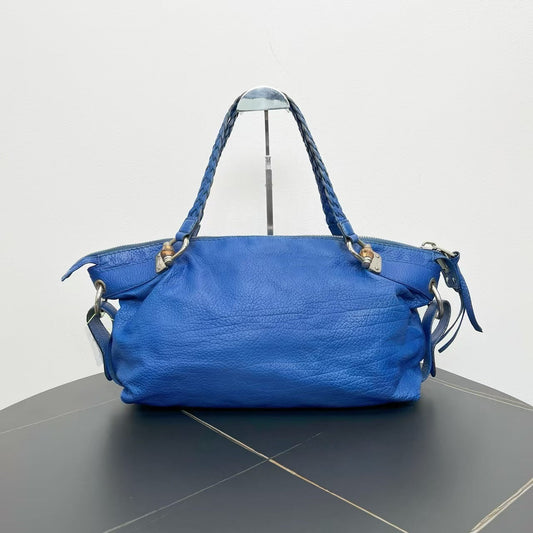 Gucci Blue Braided Tote Bag