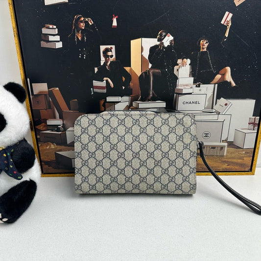 Gucci GG Monogram Beige Canvas Clutch Clutches
