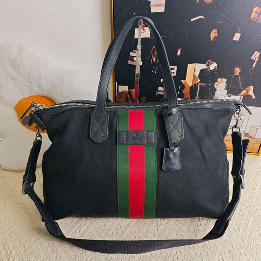 Gucci GG Vintage Black Satchel/Top Handle Bag