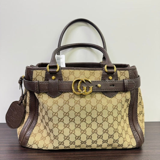 Gucci GG Marmont Tote Bag Beige Brown Preloved