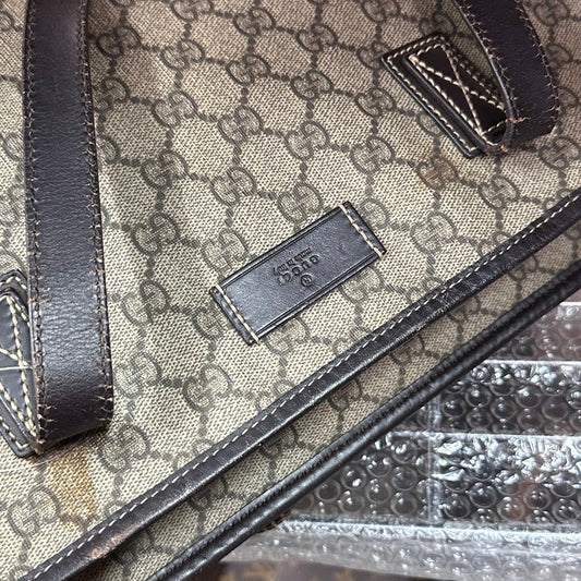Gucci GG Monogram Beige Canvas Tote - Pre-loved Discounted Non-Refundable