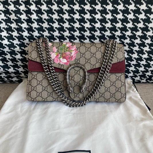 Gucci Dionysus Beige GG Blooms Canvas Shoulder Bag