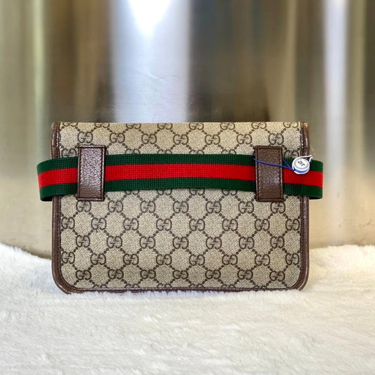 Gucci Beige GG Canvas Tiger Stripe Crossbody Bag
