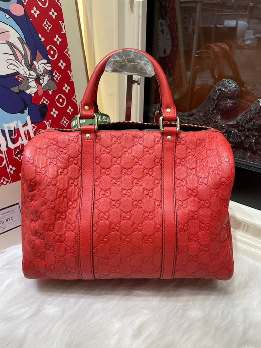 Gucci Boston Bag - Red Leather Duffle