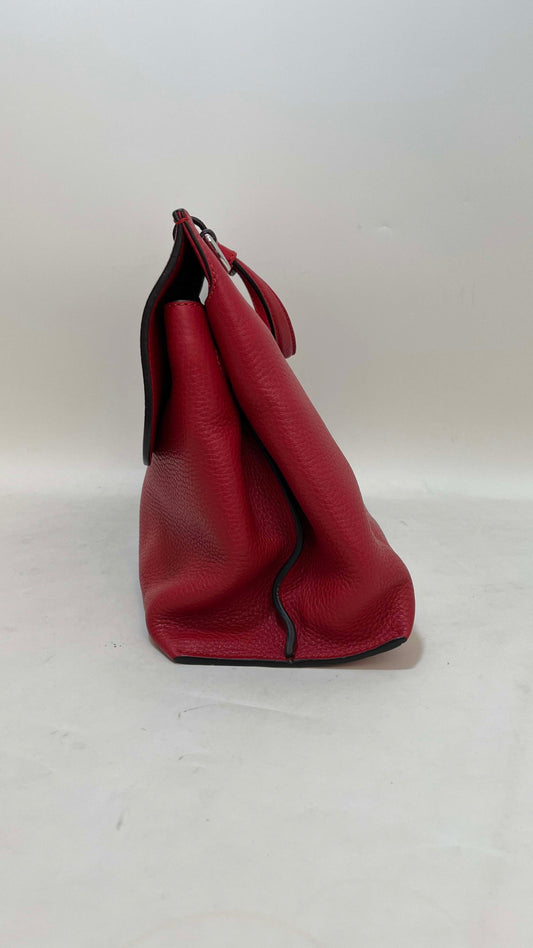 Gucci Bamboo Top Handle Bag Red Leather Shoulder Bag
