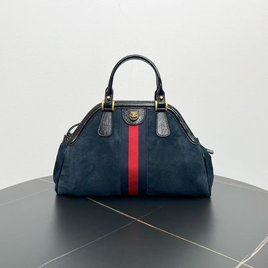 Gucci GG Marmont Suede Navy Tote Bag