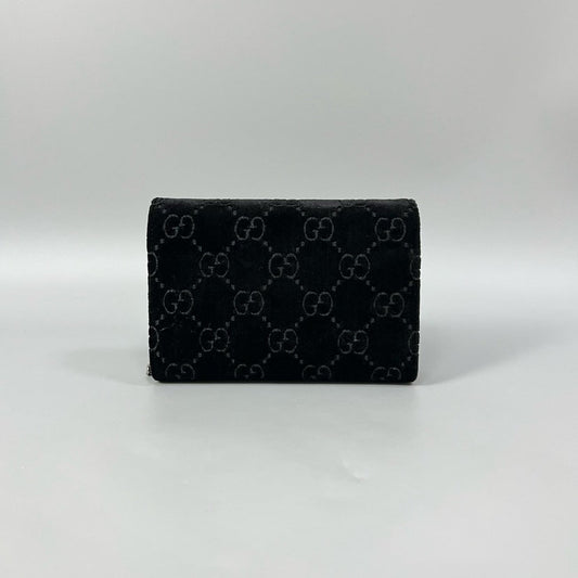 Gucci Dionysus Black Velvet WOC Crossbody Bag