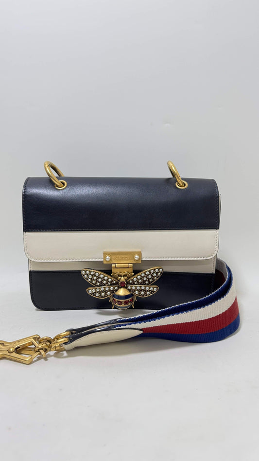 Gucci Crossbody Bag Queen Bee Black Leather