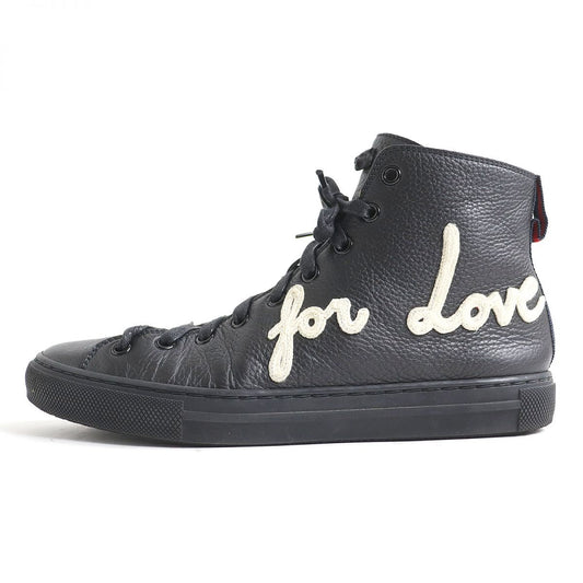 GUCCI High cut sneakers Main: Calf leather black mens 5 Used