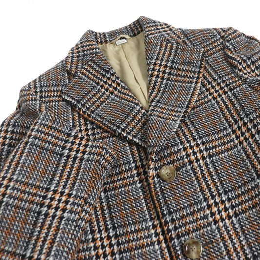 GUCCI Chester coat Outer: 82% wool, Outer: 18% nylon, Lining: 100% rayon, Sleeve lining: 100% cupra, Part: 68% rayon Gray typeMulticolor mens 44 Used
