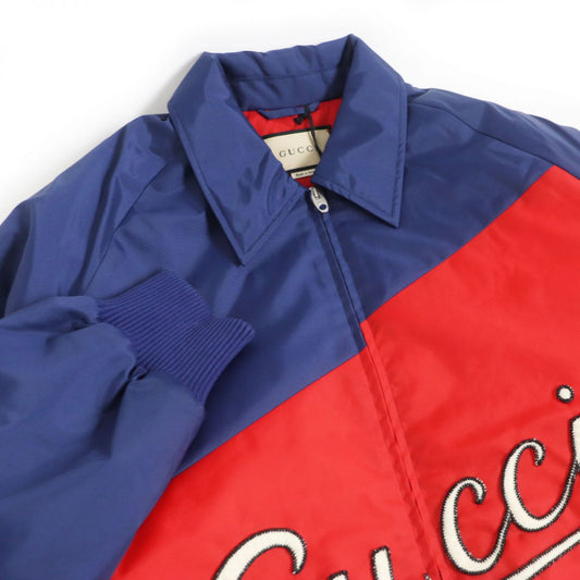 GUCCI Blouson Main: 100% nylon, Filling: 100% polyester, Part: 100% cotton, Part: 100% polyester Blue x red mens 44 Used