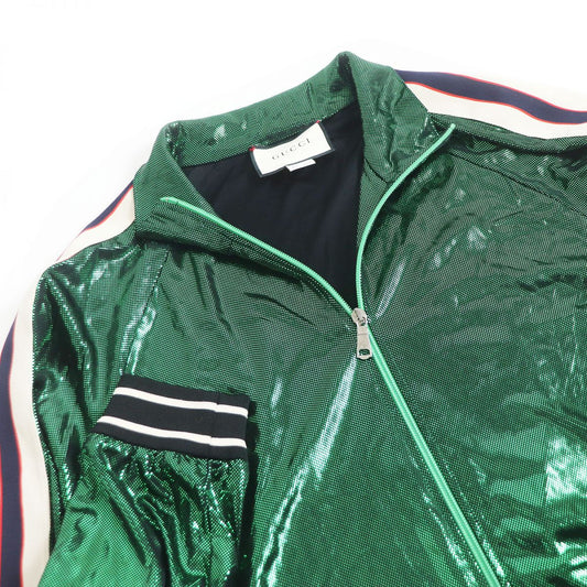 GUCCI Blouson Outer: 65% acetate, Outer: 35% nylon, Part: 84% polyester, Part: 14% nylon, Part: 2% polyurethane Green type mens M Used