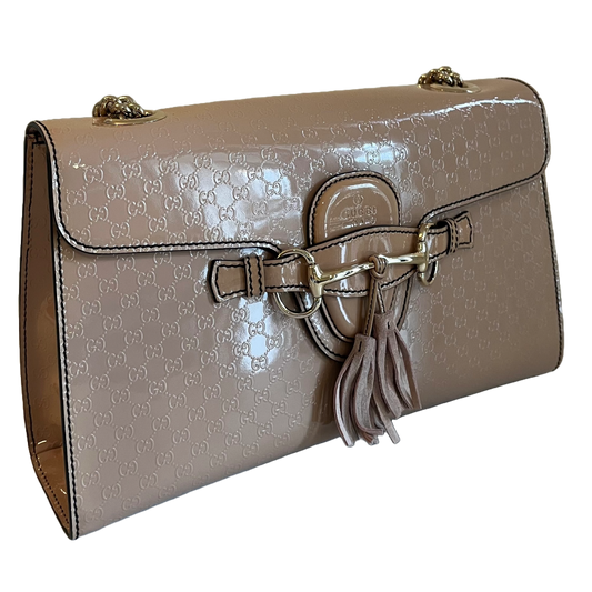 Gucci Emily Micro Guccissima Patent Leather Shoulder Bag