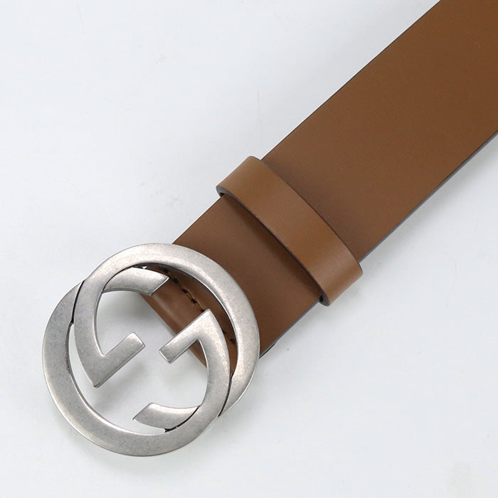GUCCI 546389 BGH0N belt Interlocking G belt/Wide belt leather Brown mens
