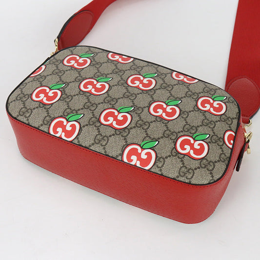GUCCI 574886 GG Apple Supreme Cross body bag Shoulder Coated leather beige Women