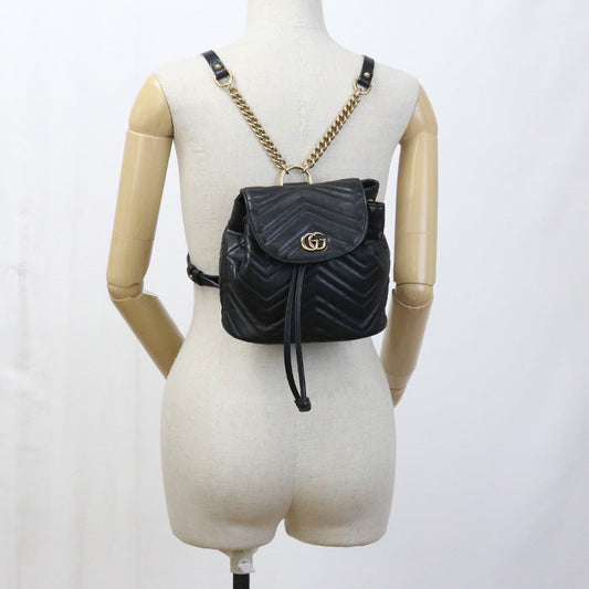 GUCCI 528129 Backpack GG Marmont Mini backpack leather black Women