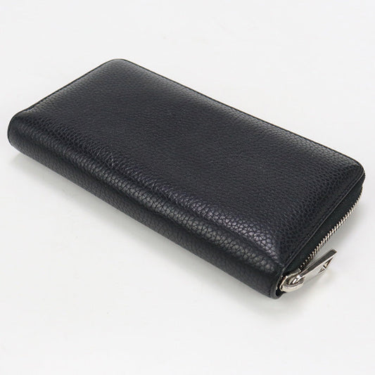 GUCCI 473928 A7M0N 1000Long wallet Interlocking G Zip Around Zippy Wallet Purse leather black mens(unisex)