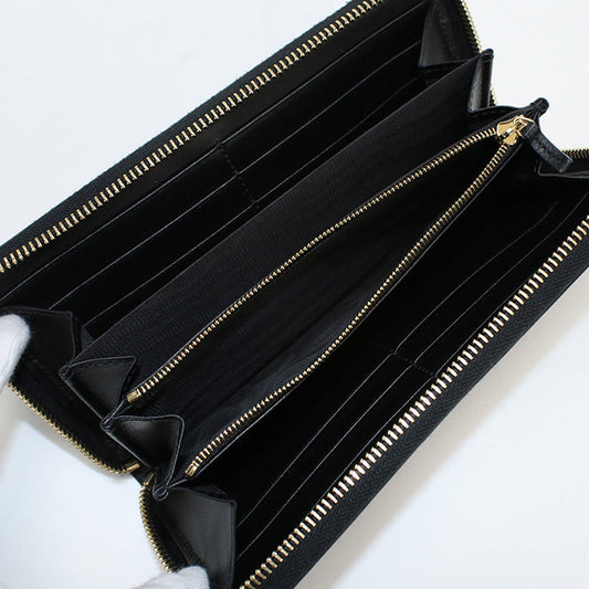 GUCCI 723784 UM8IG 1000 Long Wallet GG matelasse Zip around wallet Purse leather black Women