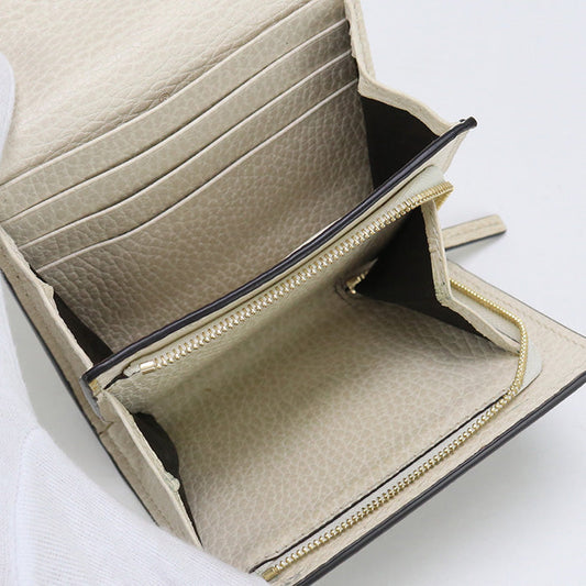 GUCCI 598587 17WAG Bi-fold wallet Marmont Double G Medium wallet GG Supreme Canvas,leather beige Women