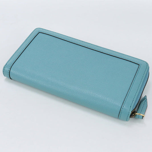 GUCCI 658634 DJ20T Long Wallet Gucci Diana with Bamboo Zip around wallet leather Turquoise Women