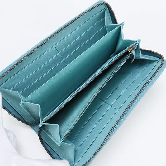 GUCCI 658634 DJ20T Long Wallet Gucci Diana with Bamboo Zip around wallet leather Turquoise Women