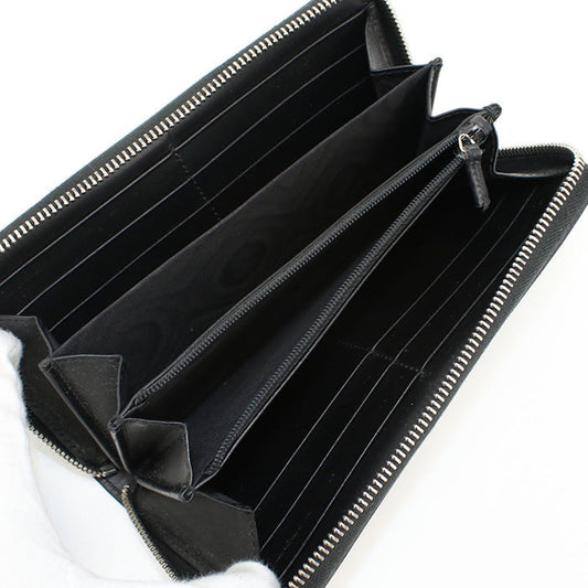 GUCCI 408831 Long Wallet GG Supreme Zipper Wallet PVC coated canvas black mens(unisex)