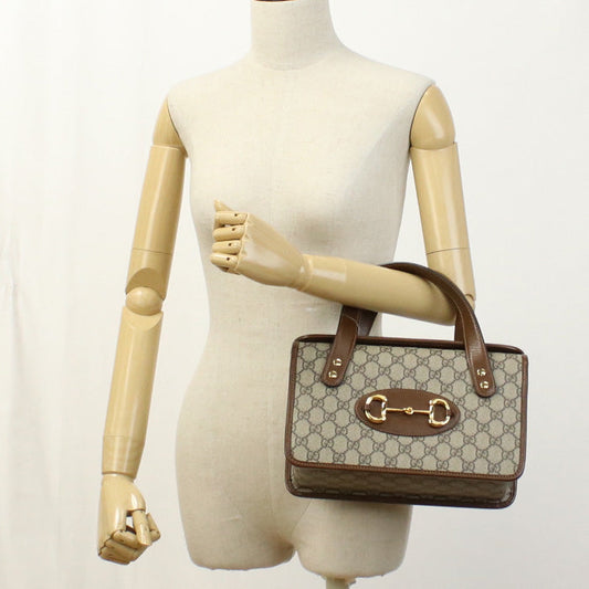 GUCCI 627323 Handbag Gucci Horsebit 1955 Small Top Handbag GG Supreme Canvas,leather beige Women