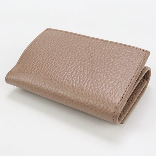 GUCCI 644407 Tri-fold wallet GG Marmont Flap wallet,Compact Wallet leather beige Women