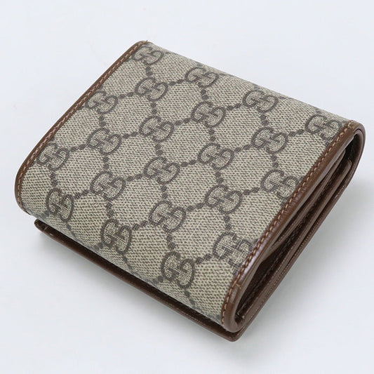 GUCCI 621891 Bi-fold wallet Gucci Horsebit 1955 Medium wallet GG Supreme Canvas,leather beige Women