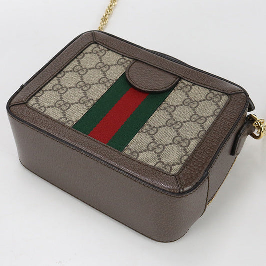 GUCCI 602576 Ofidia Chain Shoulder Bag  GG Supreme Canvas/leather beige Women