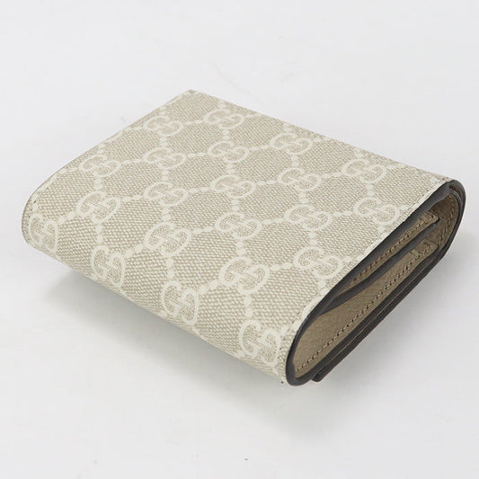 GUCCI 598587 Bi-fold wallet GG Marmont Double G Medium wallet GG Supreme Canvas,leather beige Women
