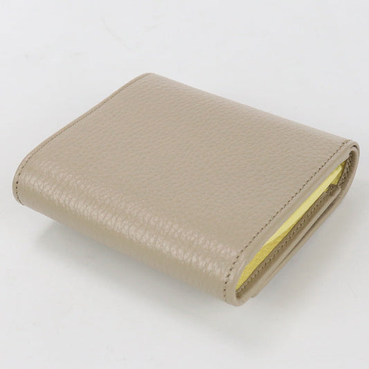 GUCCI 598587 CAO2G 9561 Bi-fold wallet Double G Medium wallet leather beige Women