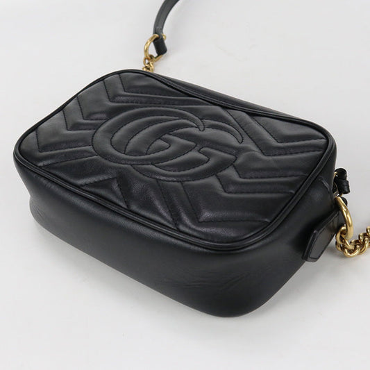 GUCCI 634785 Shoulder Bag GG Marmont Chain Shoulder Bag leather black Women