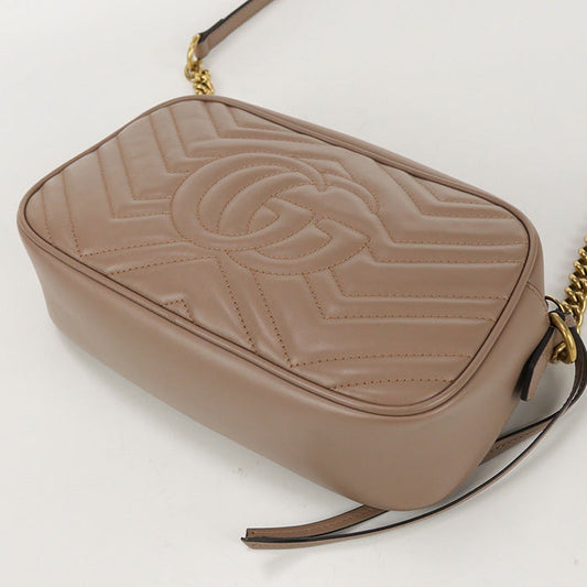 GUCCI 447632 Shoulder Bag GG Marmont Double G Chain Shoulder Bag leather pink Women