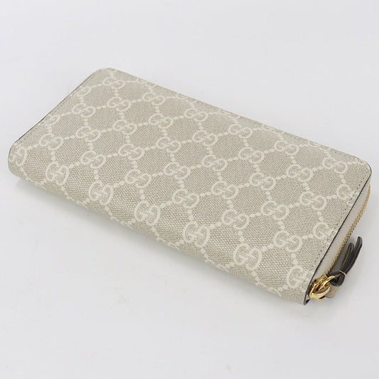 GUCCI 456117 AACFE 9543 Zip around wallet Double G Purse GG Supreme beige Women