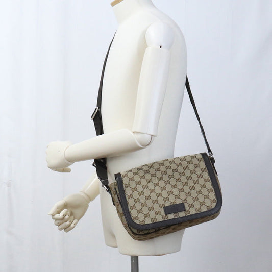 GUCCI 449172 Shoulder Bag GG canvas Diagonal beige unisex