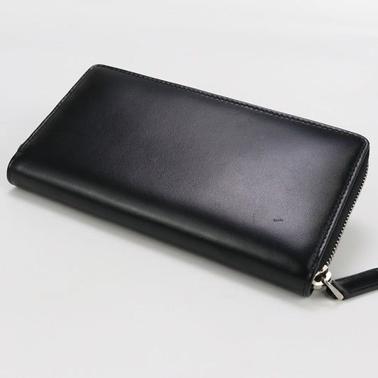 GUCCI 428736 0YK0N 1000 Long Wallet GG Marmont Zipper Wallet leather black mens(unisex)