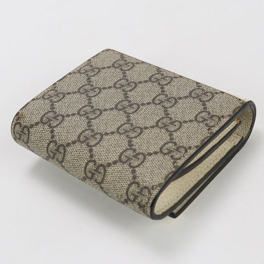 GUCCI GU84766 Medium wallet Double G Folded wallet GG Supreme Beige Women