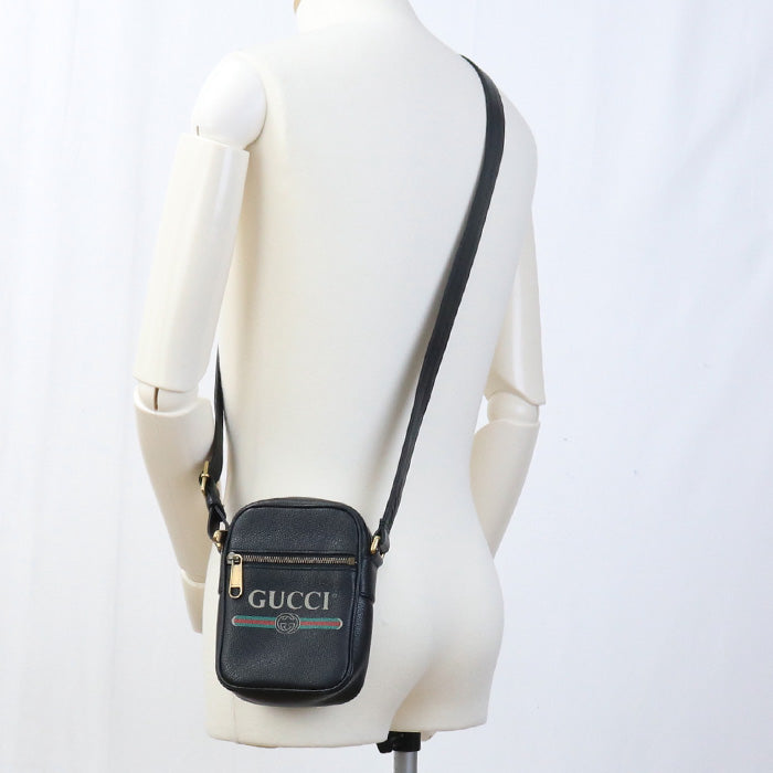 GUCCI 574803 Shoulder Bag Shoulder leather black unisex