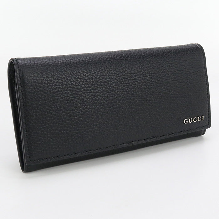 GUCCI 771151 Wallet Long with double fold coin purse leather  black mens