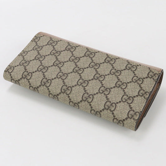 GUCCI 456116 17WAG 5788 Bicolor Continental Long wallet GG Supreme beige Women