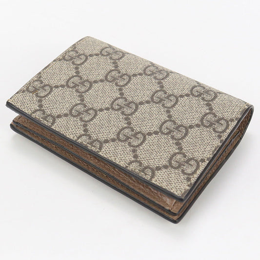 GUCCI 658610 GG Marmont Flap wallet GG Supreme Canvas/leather beige Women