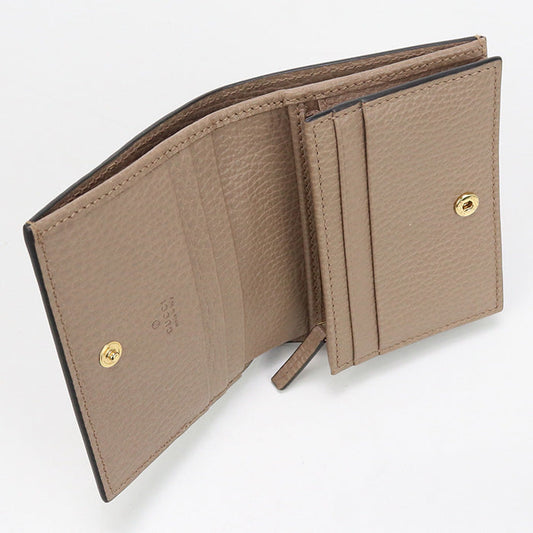 GUCCI 658610 GG Marmont Flap wallet GG Supreme Canvas/leather beige Women