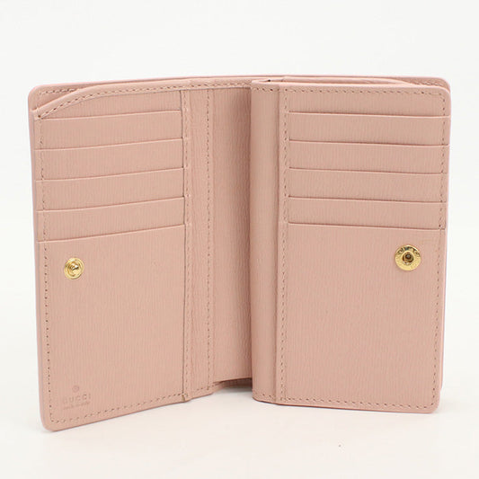 GUCCI GU86813 Card Case wallet Gucci Script Folded wallet leather pink Women