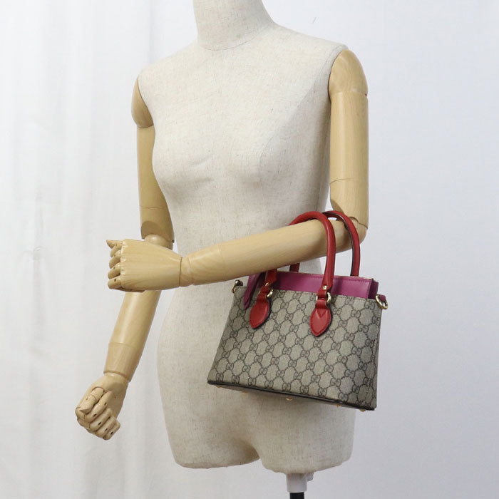 GUCCI 453117 Handbag GG Supreme 2WAY handbag PVC, leather multicolor Women
