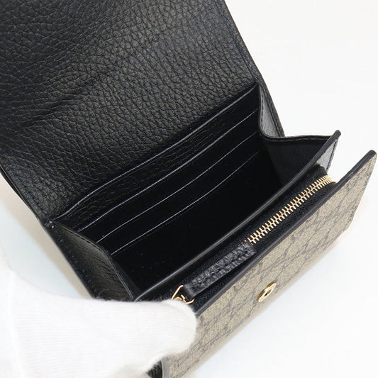 GUCCI 598587 Bi-fold wallet GG Marmont Double G Medium wallet GG Supreme Canvas, leather black Women