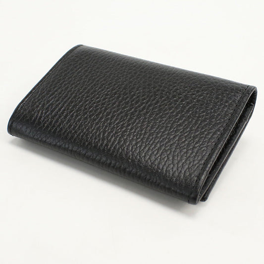 GUCCI 739525 Card Case Double G name card holder leather black Women