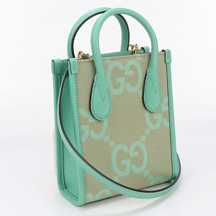 GUCCI 671623 Tote Bag Jumbo GG 2WAY Mini Tote Bag GG canvas, leather beige Women